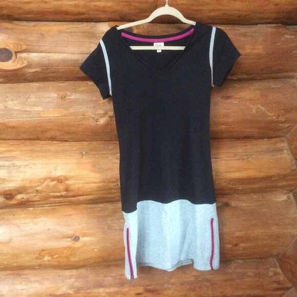 Hatley Colorblock Black/Gray/Pink Sporty Casual Mod Pullover Dress Size Medium - Picture 1 of 3